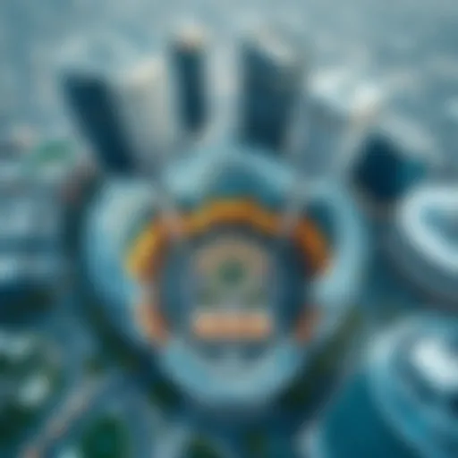 Aerial view of ADGM Square showcasing its modern architectural design