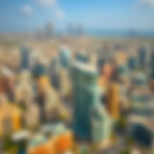 Aerial view of Dubai's skyline showcasing diverse architecture