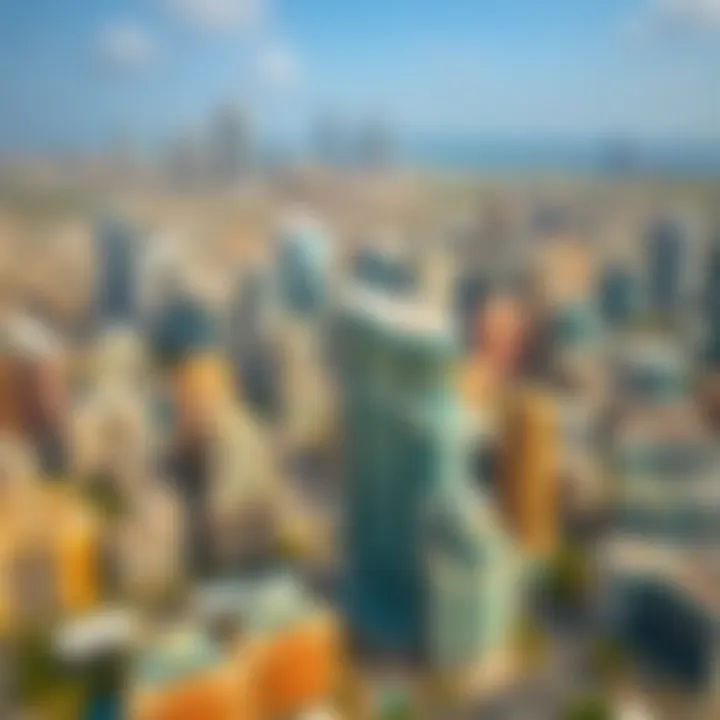 Diverse Architecture in Dubai's Skyline Aerial view of Dubai's skyline showcasing diverse architecture