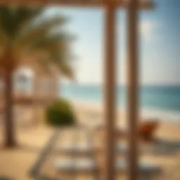 Scenic view of Al Mamzar Beach showcasing golden sands and azure waters