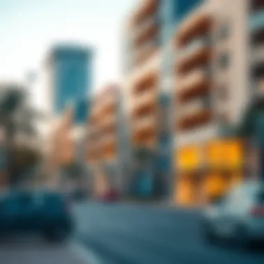 Modern architectural developments on Al Nasr Street Modern architectural developments on Al Nasr Street