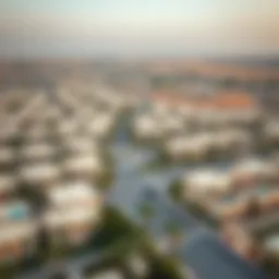Aerial view of Al Shaab Village showcasing residential areas