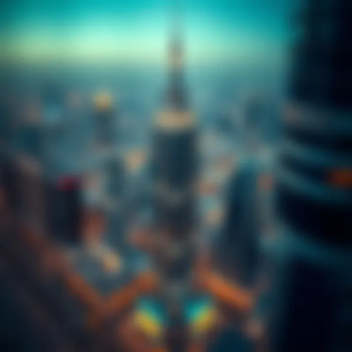 Ameri Tower in the Heart of Dubai Aerial perspective showcasing Ameri Tower's position in Dubai's real estate landscape