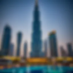 Stunning view of Ameri Tower's unique architecture against the Dubai skyline