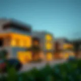 Luxurious Architecture of Aqaya Dubai Luxurious exterior view of Aqaya Dubai properties showcasing modern architecture