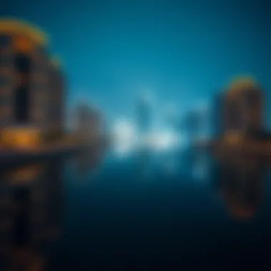 Tranquil Waterfront in Dubai Tranquil waterfront in Dubai reflecting city lights