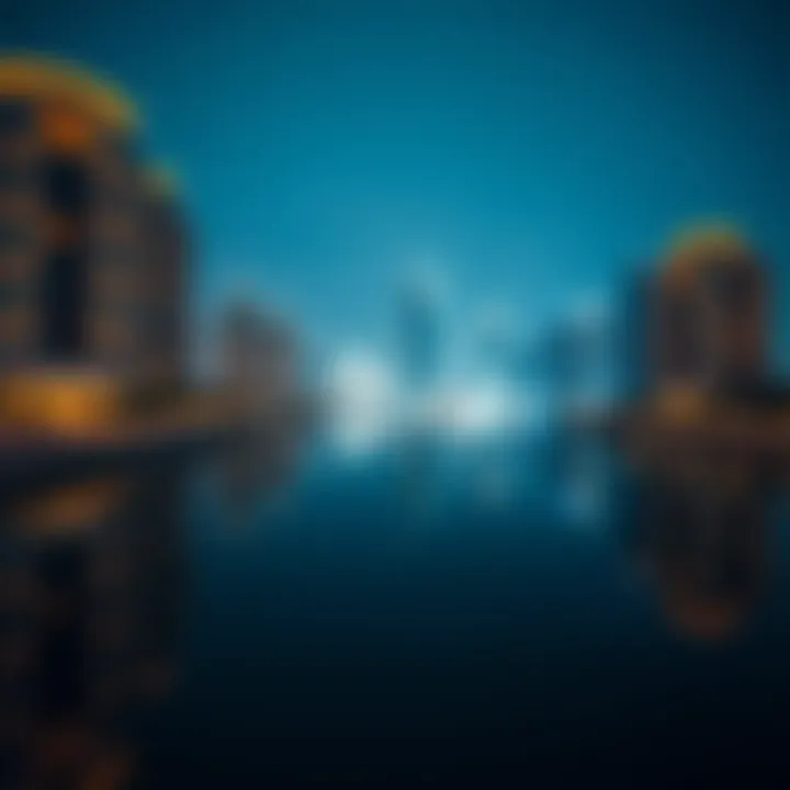 Tranquil Waterfront in Dubai Tranquil waterfront in Dubai reflecting city lights