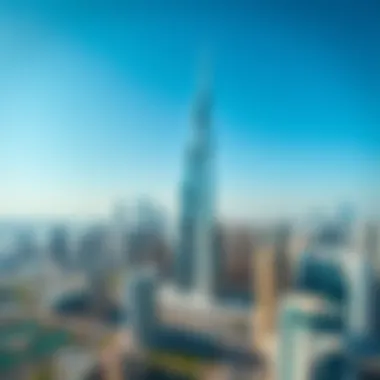 Panoramic view of Dubai featuring Burj Al Noor amidst other skyscrapers