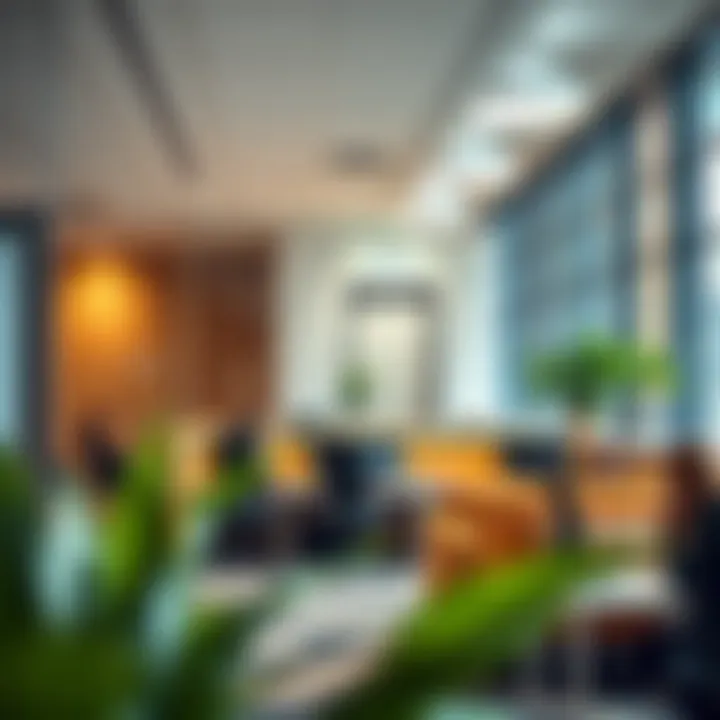 Dynamic Collaboration Spaces at Cayan Business Center Interior workspace highlighting collaborative areas