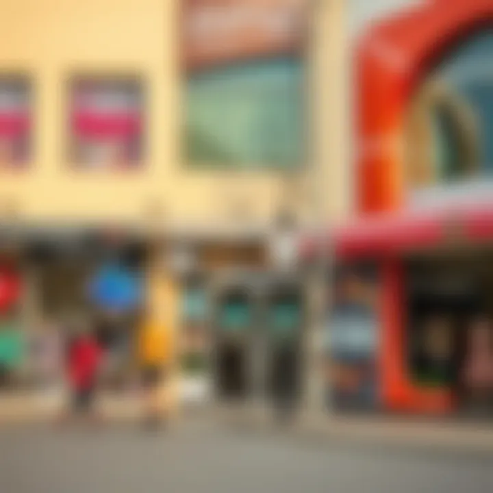 Vibrant storefronts showcasing diverse retail options Vibrant storefronts in Al Zahya