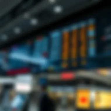 Currency Exchange Rates in Financial Hub Currency exchange rates display in a financial hub