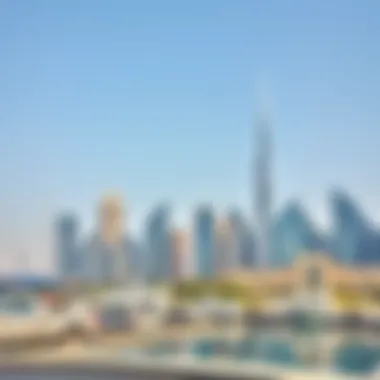 Dubai Skyline Reflecting Economic Growth Skyline of Dubai depicting economic growth