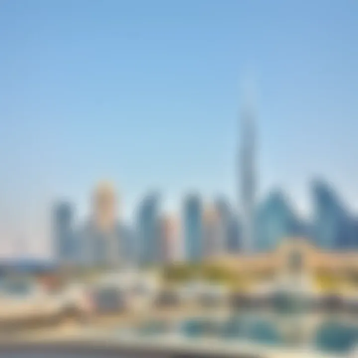 Dubai Skyline Reflecting Economic Growth Skyline of Dubai depicting economic growth