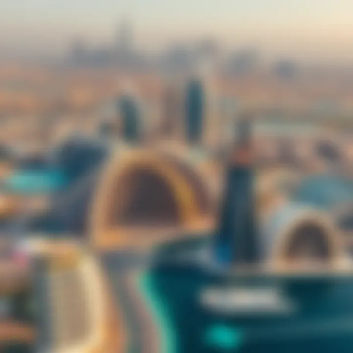 Dubai Skyline: A Hub for Luxury DNB Properties Aerial view of Dubai's skyline showcasing luxury properties.