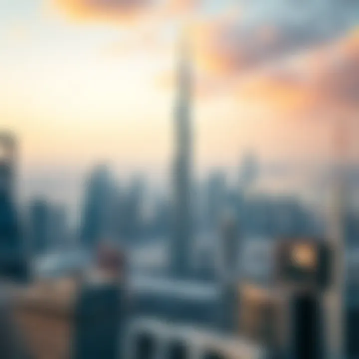 Dream Tower's Position in Dubai's Skyline Aerial view of the Dream Tower illustrating its integration within Dubai's urban landscape.