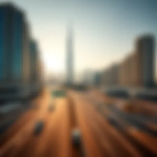 A scenic view of Dubai roads lined with skyscrapers