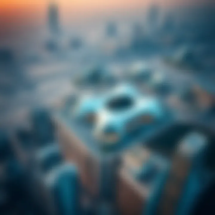 Dubai's Urban Landscape and Iconic Structures Aerial view of Dubai with the Museum of the Future as a focal point