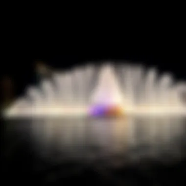 Nighttime illumination of the Dubai Fountain