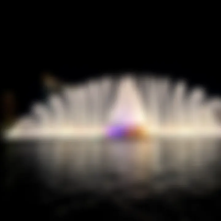 Nighttime illumination of the Dubai Fountain