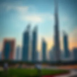Modern skyscrapers in Dubai's skyline