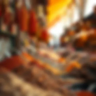 The Aroma of Spices in Dubai's Markets An intricate display of spices at a traditional market in Dubai