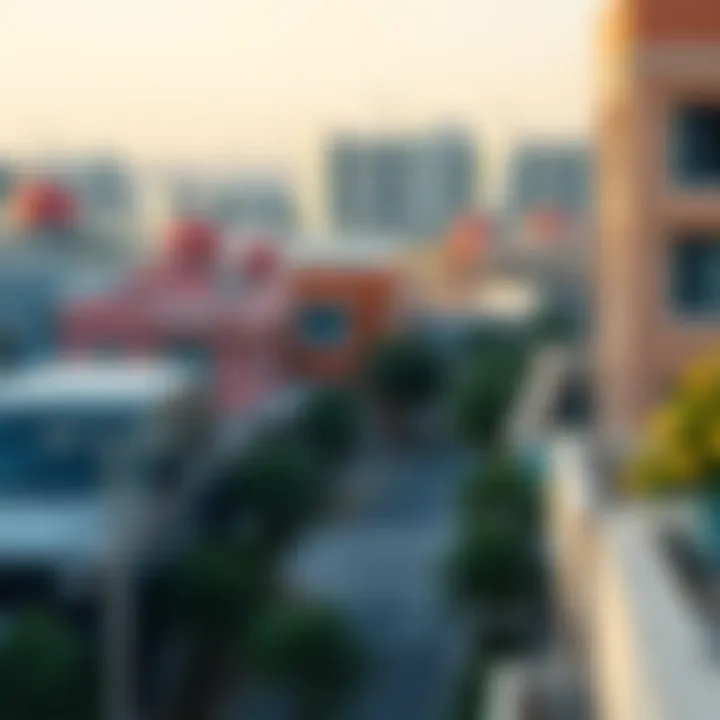 Vibrant Neighborhood Scene in Dubai View of popular neighborhood in Dubai