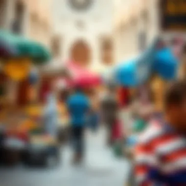 Community Lifestyle at Local Market A bustling local market in Al Barsha illustrating the community lifestyle