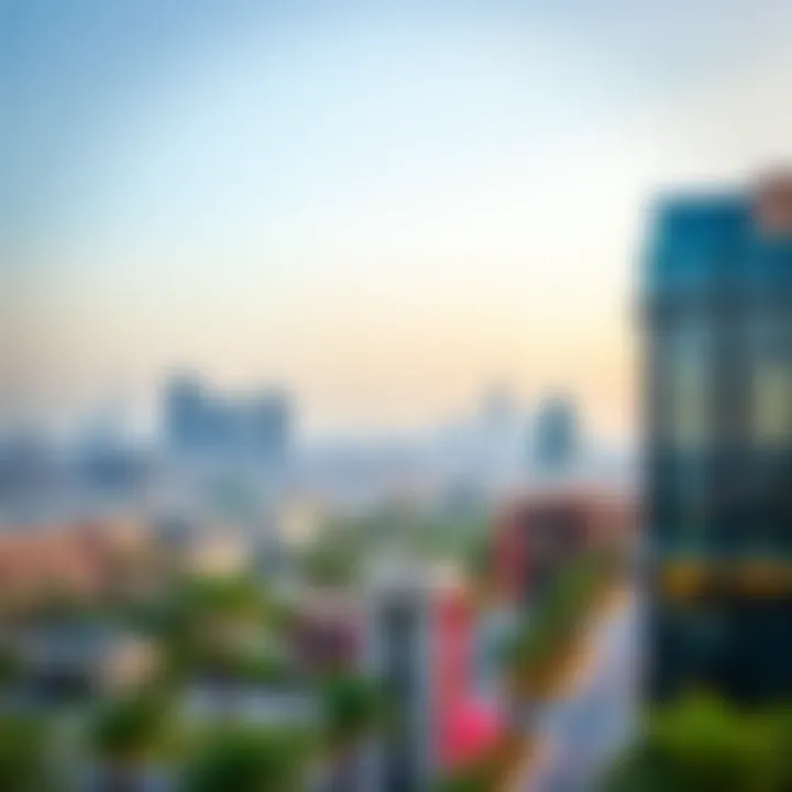 A panoramic view of Al Barsha showcasing its skyline and vibrant atmosphere