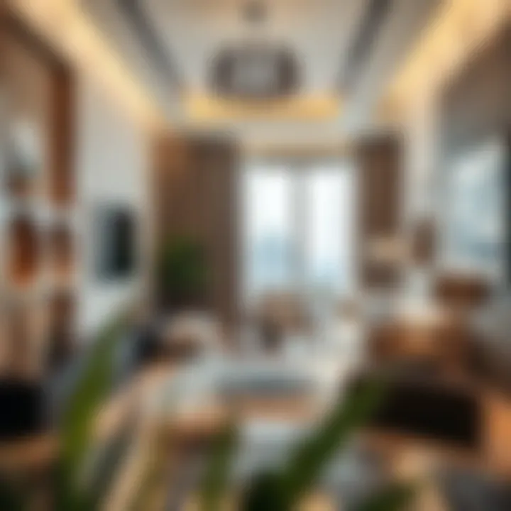 Stylish Apartment Interior in Al Khail Gate Interior shot of a stylish apartment in Al Khail Gate highlighting modern furnishings