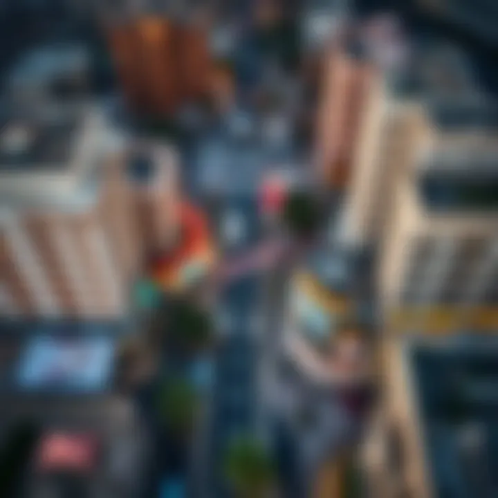 Aerial Perspective of Al Salam Street Aerial view of Al Salam Street showcasing its urban landscape