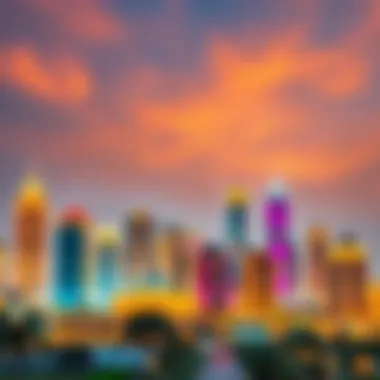 Al Saud Urban Development Vibrant city skyline highlighting Al Saud's urban development.