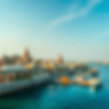 Panoramic View of Al Seef Waterfront Panoramic view of Al Seef Waterfront showcasing traditional architecture