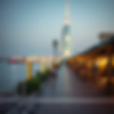 Recreational Area along Dubai Creek Lively recreational area along Dubai Creek at Al Seef