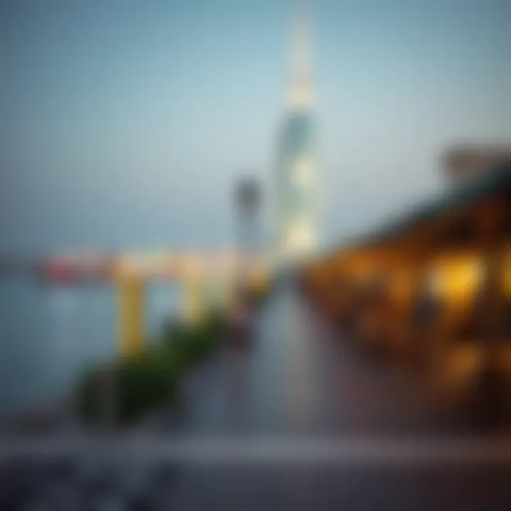 Recreational Area along Dubai Creek Lively recreational area along Dubai Creek at Al Seef