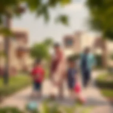 Community Life in Al Zahia Vibrant community life in Al Zahia with parks and recreational areas