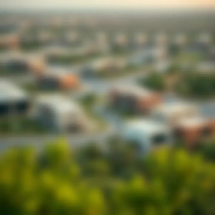 Panoramic View of Al Zahia A panoramic view of Al Zahia showcasing modern architecture and lush green spaces