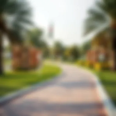 Serene Pathways in Al Barsha Pond Park Serene pathways in Al Barsha Pond Park