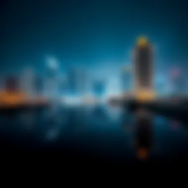 Dubai Marina Reflection The tranquil waters of Dubai Marina reflecting the skyline