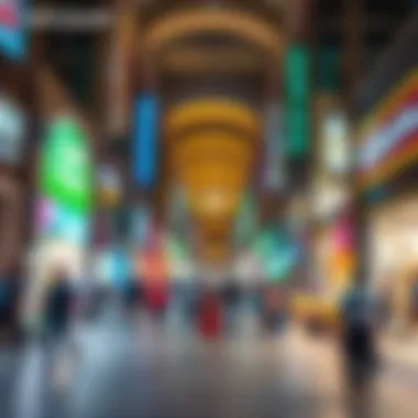 Bustling commercial area within برجمان filled with shops and visitors