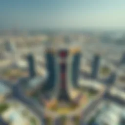 Aerial view of the China Center in Silicon Oasis showcasing its architectural design