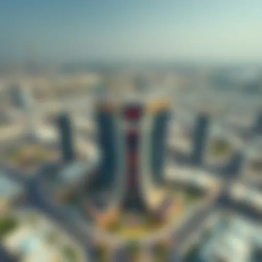 Aerial view of the China Center in Silicon Oasis showcasing its architectural design