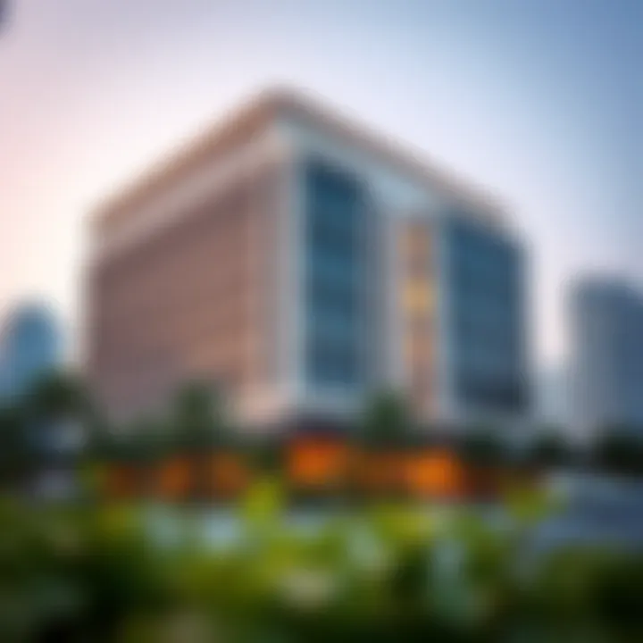 Stunning exterior view of a DAMAC office building showcasing modern architecture