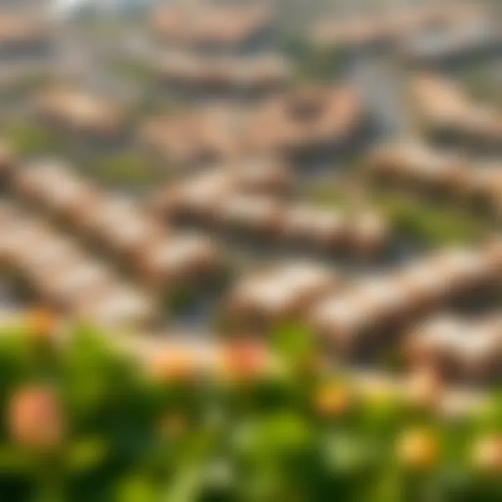 Aerial Perspective of Dubai Hills Community Aerial view of the Dubai Hills community emphasizing its integrated lifestyle