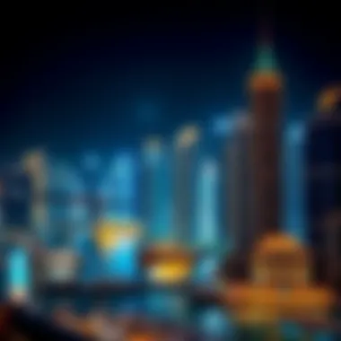 Illuminated Dubai Marina at Night Night view of Dubai Marina with illuminated buildings