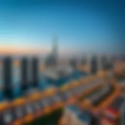 Panoramic view of Dubai Marina skyline