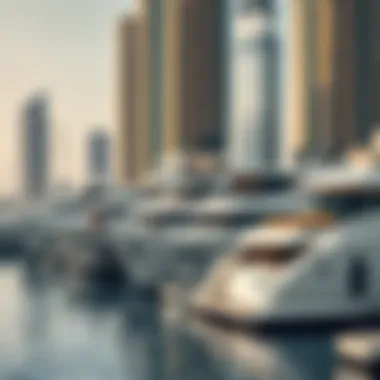 Luxury Yachts at Dubai Marina Luxury yachts docked at Dubai Marina