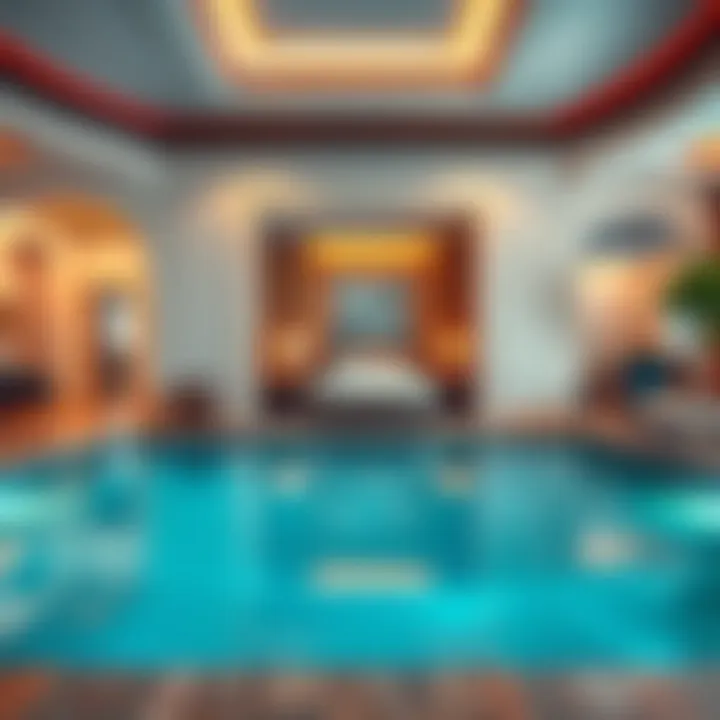 Elegant hotel room with access to a private pool