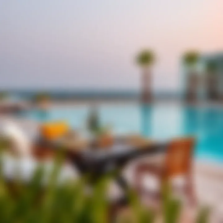 Gourmet dining setup by the private poolside