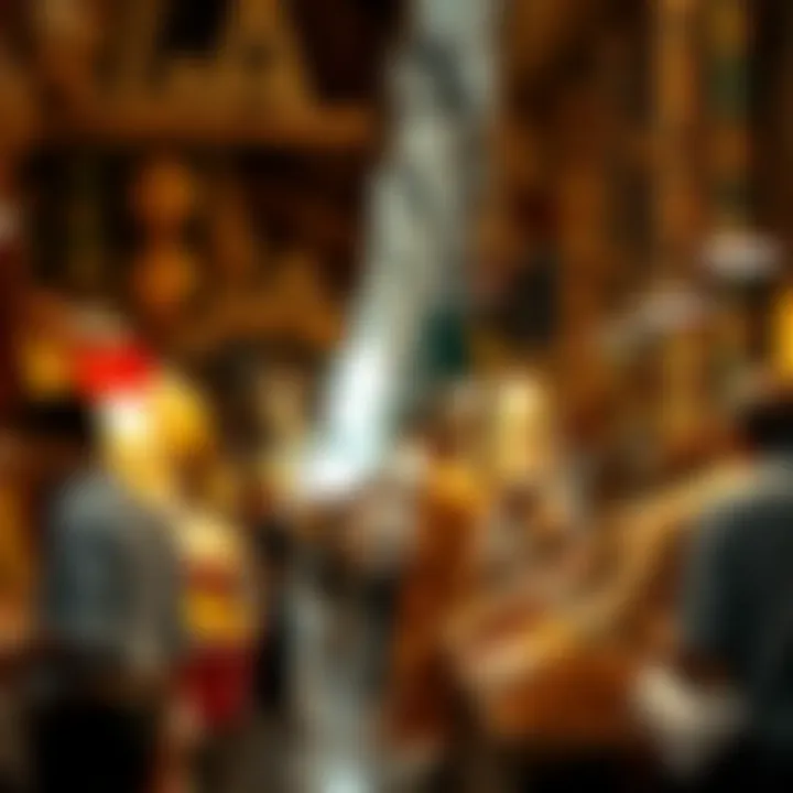 Bargaining scene in the bustling marketplace of the souk