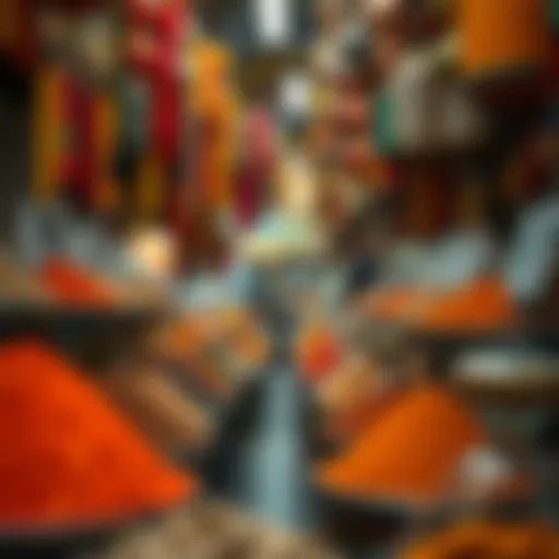 Colorful display of spices in Dubai's Spice Souk